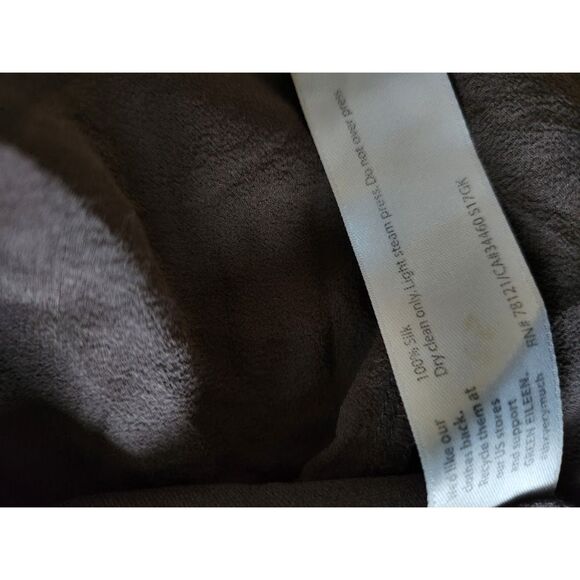 Eileen Fisher Petite 100% Silk Sleeveless Layered Dress – Brown (PL) - Picture 5 of 8